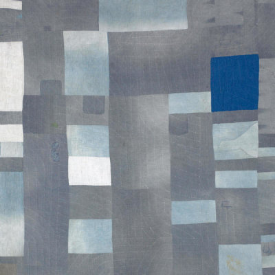 Lucy Mingo - Blocks and strips work-clothes quilt (detail), 1959