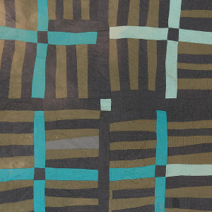 Loretta Pettway - Four-block strip quilt (detail), c. 1960