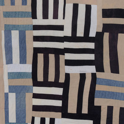 Loretta Pettway - "Roman Stripes" variation (local name: Crazy Quilt) (detail), 1970