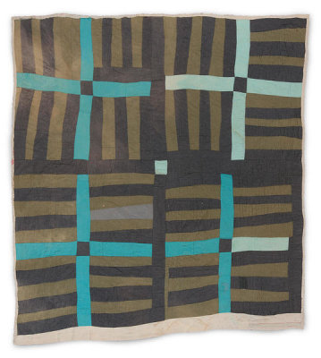 Loretta Pettway - Four-block strip quilt, c. 1960