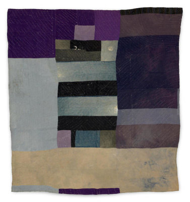 Martha Jane Pettway - Blocks and strips work-clothes quilt, 1920s